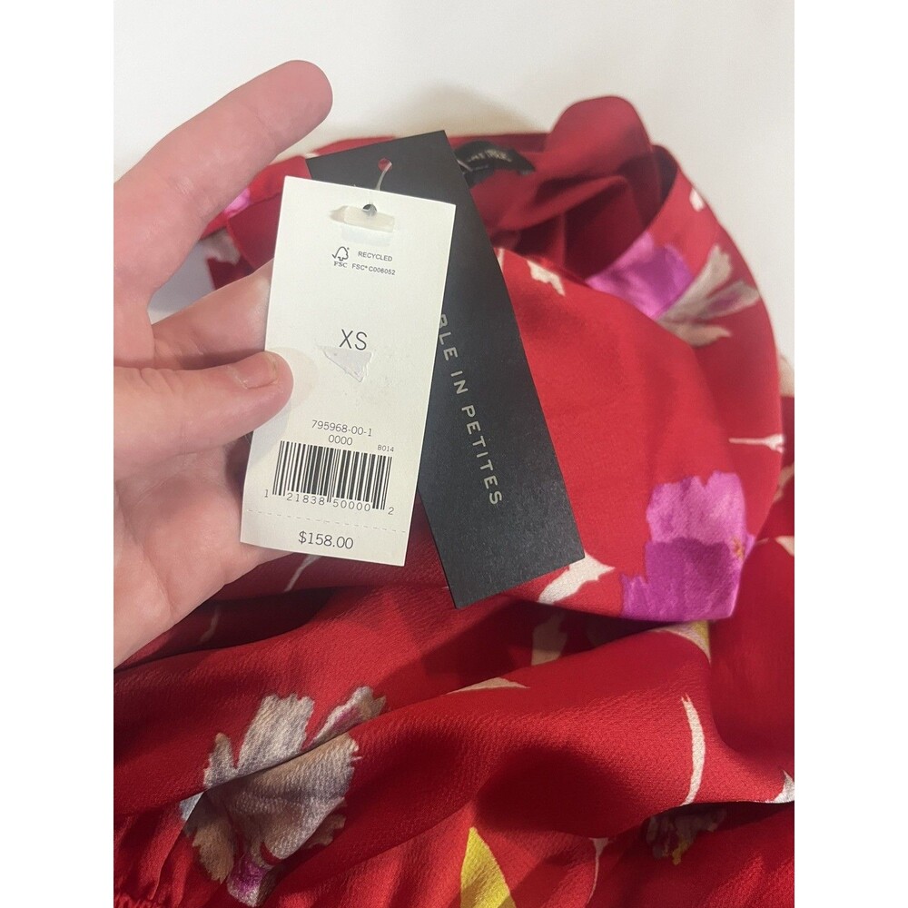 new Banana Republic XS small Red Floral Halter Tie-Neck Maxi Dress Boho - Picture 8 of 13